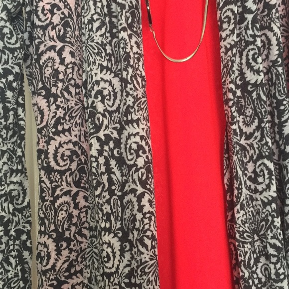 Drape neck Cardigan with kimono neckline grey print - Picture 7 of 8